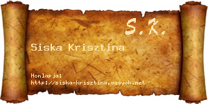 Siska Krisztina névjegykártya