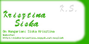 krisztina siska business card